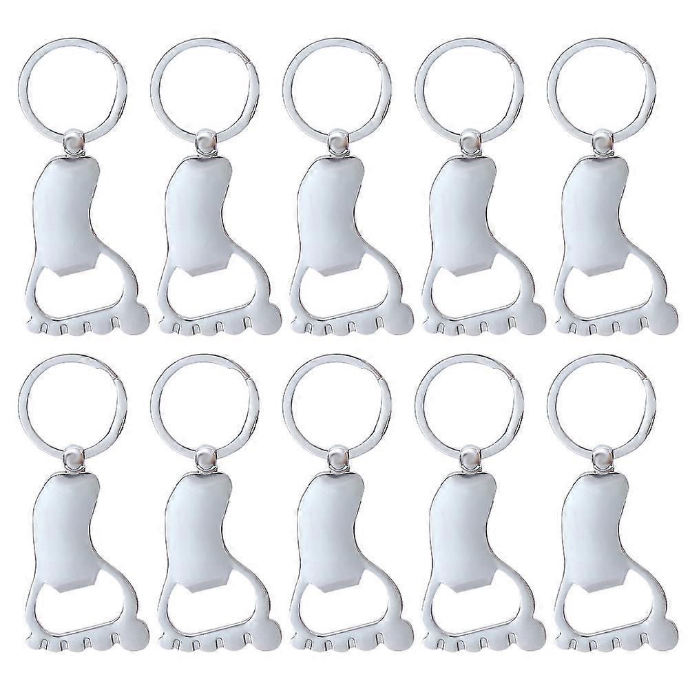 10Pcs Decorative Key Chains Foot-shaped Beer Openers Wear-resistant Keychains Home Accessory