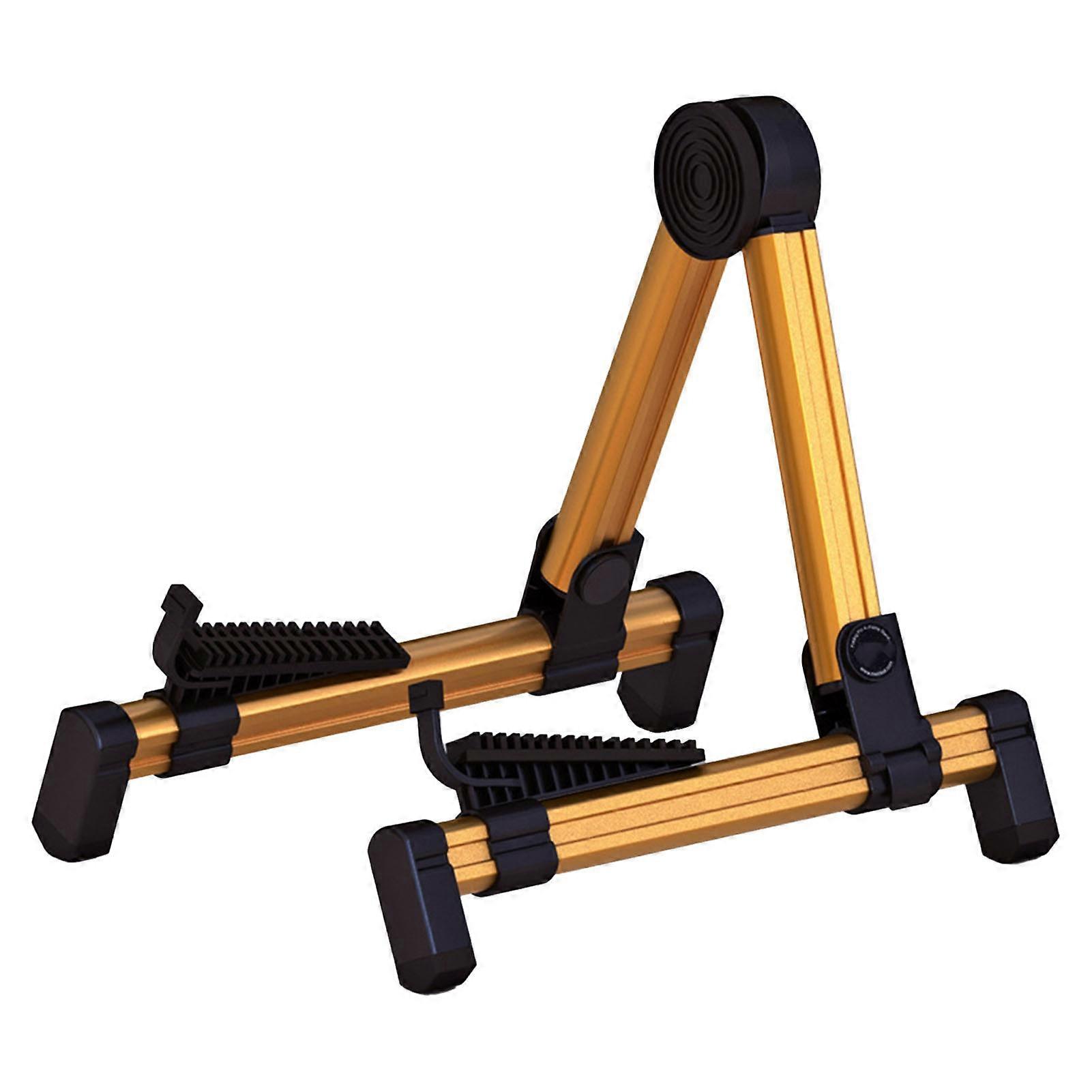 Gitarr A-ramsställ Slitstarkt Stabilt Prestanda Hopfällbart Elgitarrställ A-ramsställ för Ukulele Guld