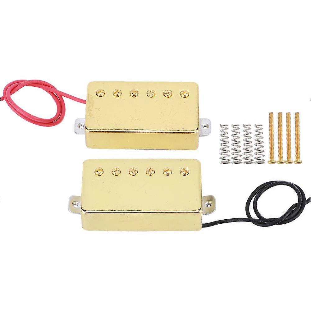 2個ハムバッカーピックアップエレクトリックギターゴールドブラスAlnico5マグネットギターアクセサリー