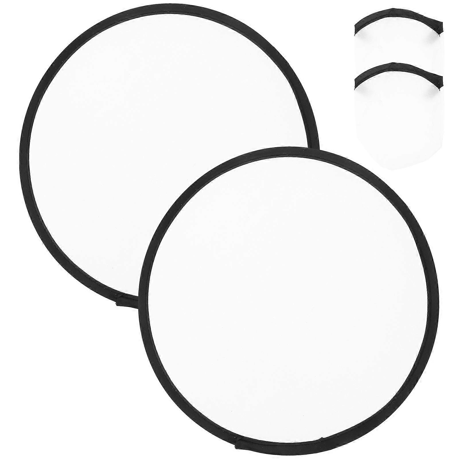 2pcs折りたたみ式ファンサマーハンドヘルドファンラウンド折りたたみファンブランクハンドファンポータブルファン