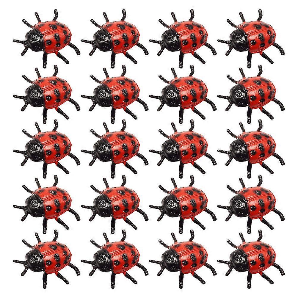 25 PCS PVC Simulation Ladybug Model Tricky Scary Toy Simulation Small Insect