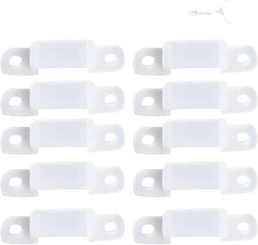 100 st LED-ljusstång Silikonmonteringsfäste Clip Fixing Tillbehör (12mm)