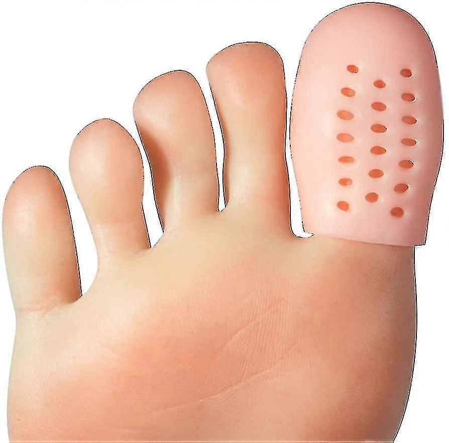 Big Toe Cap Support, Beige Breathable Toe Protector Set Of 10 Toe Covers With Holes