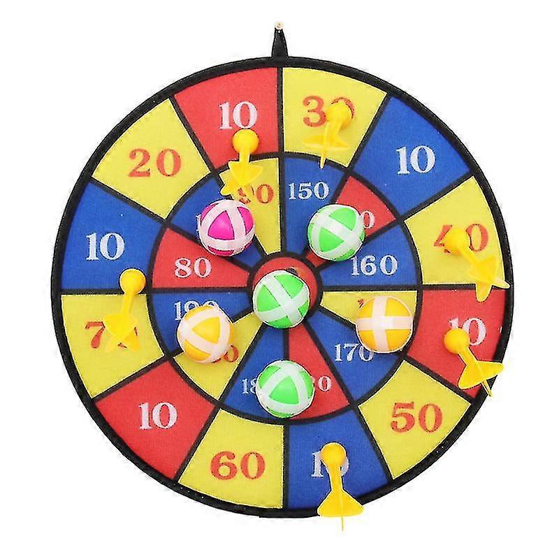 1 Set Of Flocking Dart Board With 4pcs Darts Leisure Game Dartboard Set Board Games Kids Adults Toy Gift For Office Home Outdoor (6pcs Balls+6pcs Dart