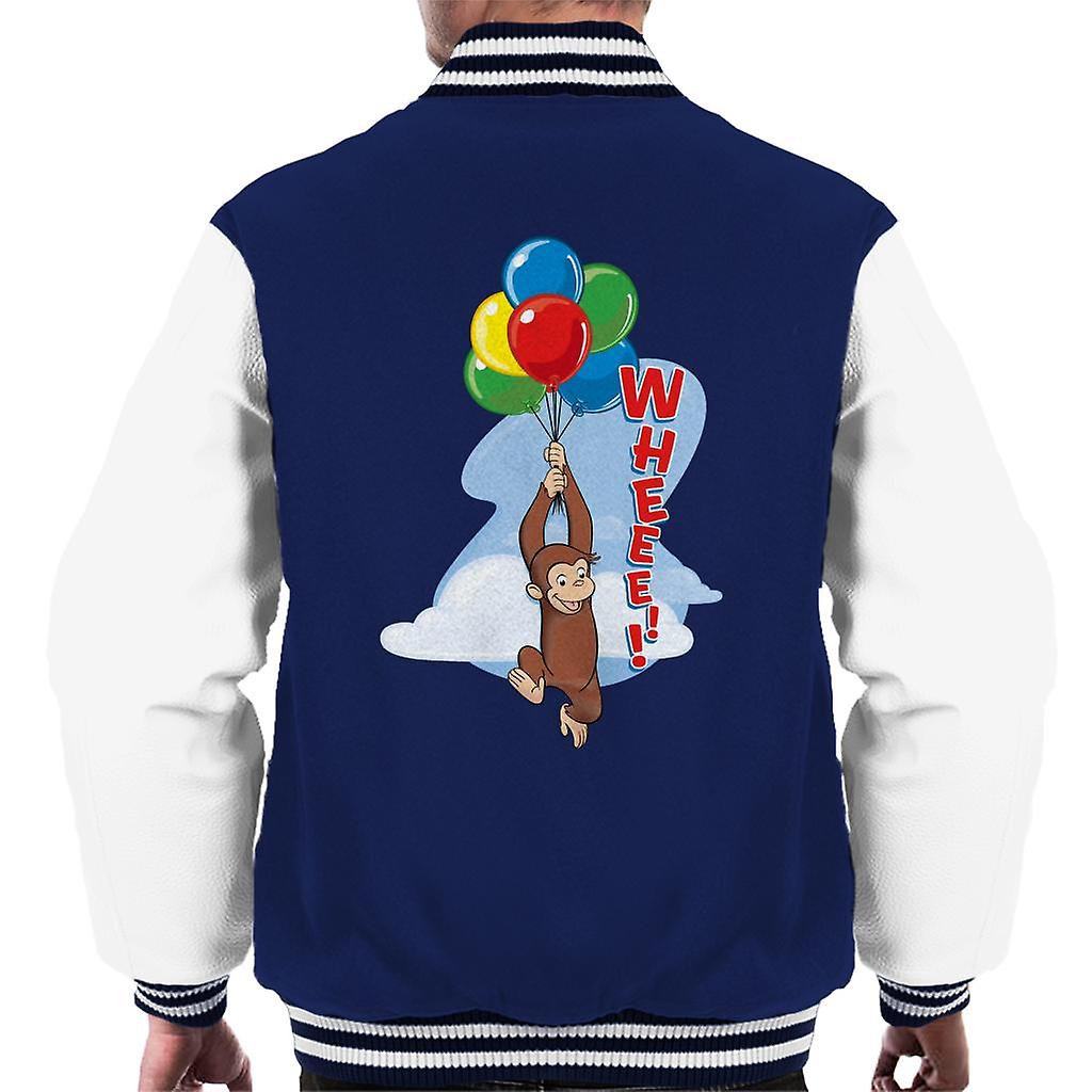 Curious George Floating On Balloons Men's Varsity Jacket