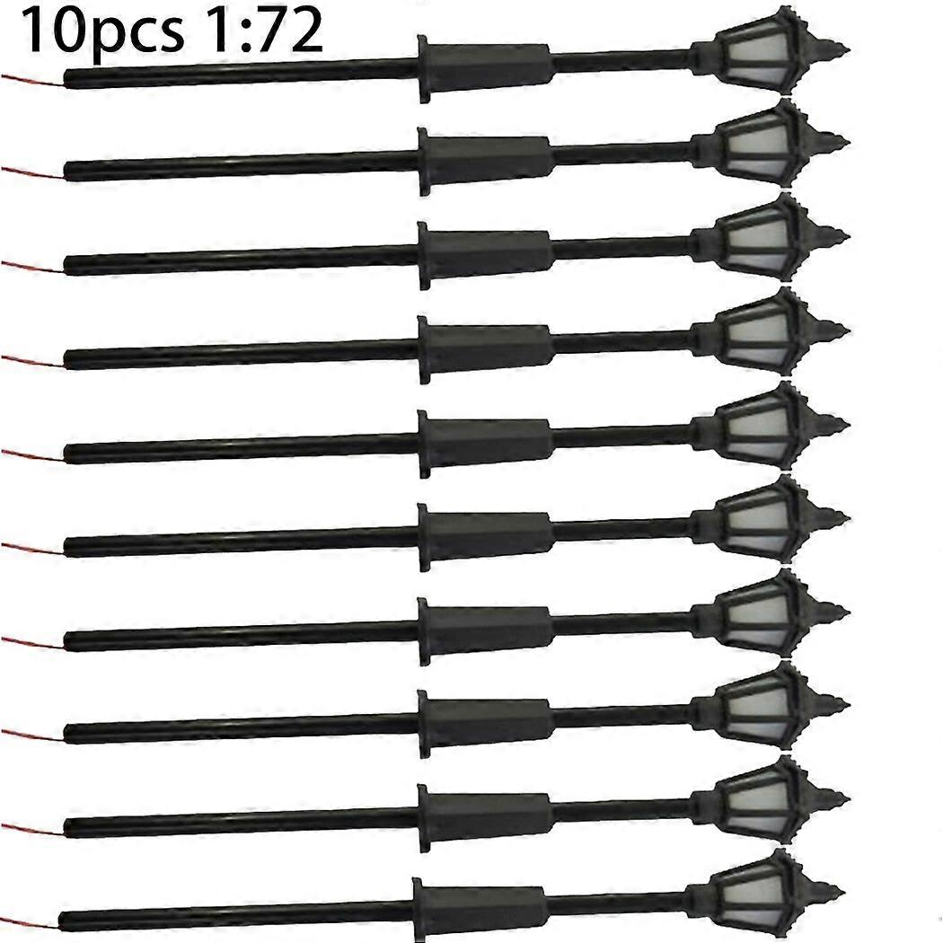 10 X 1:72 Model Railway Train Lamp Post 00 Gauge Plastic Street Lights LED Layout Building Sand Table Models Toys