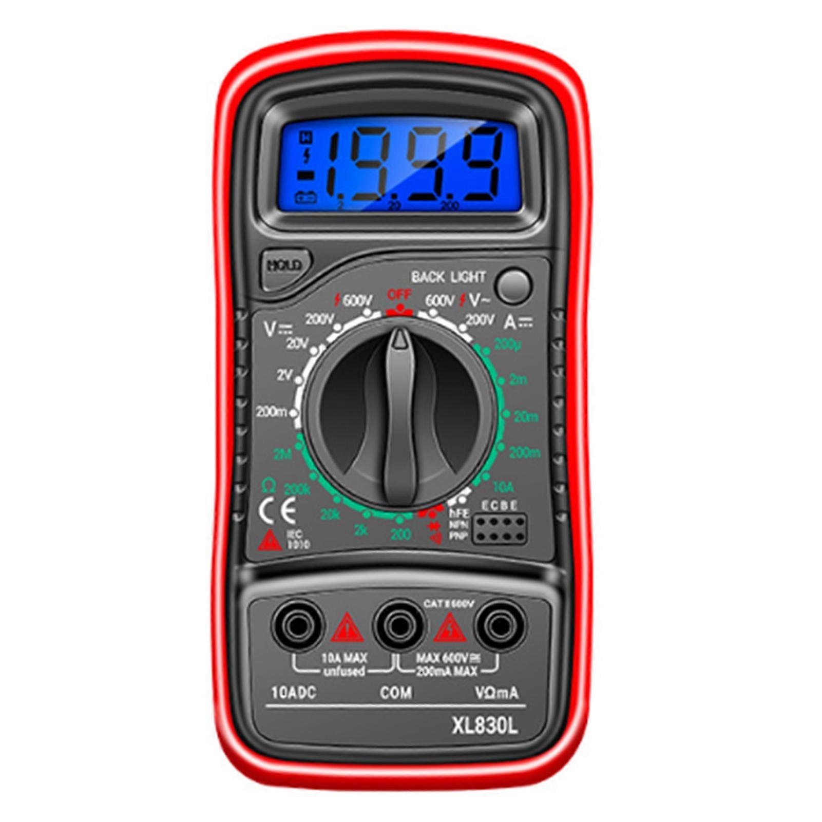 Backlit Display Digital Multimeter High-Precision Voltage LCD Display Multimeter for Home Office Daily Measurement
