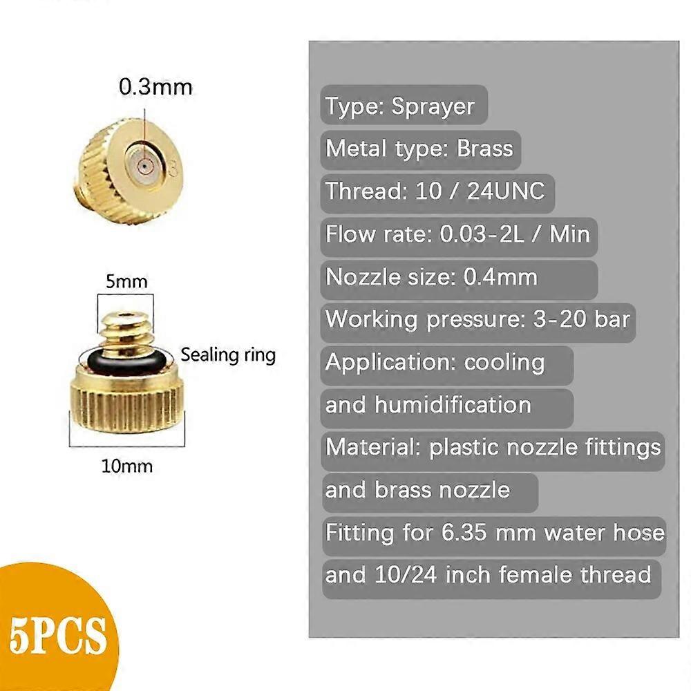 Low Pressure High Quality Atomizing Misting Brass Nozzle Cooling Water Fog Sprayer System For Garden Watering Adjustable Water