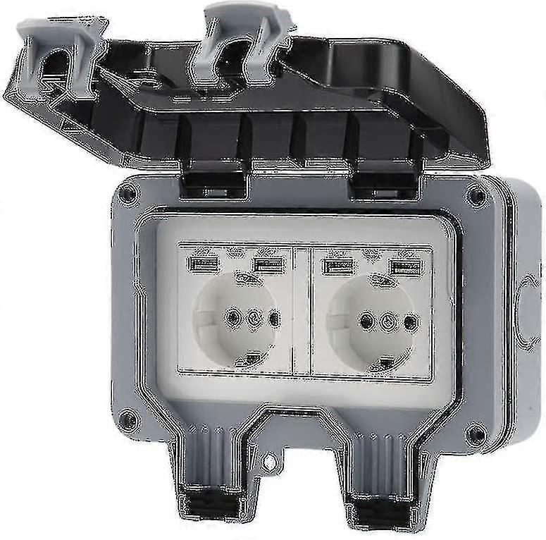 Garden Sockets Outdoor Socket Ip66 Weatherproof Usb Socket Socket Wall-mounted
