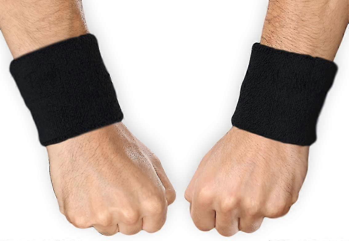 Wrist Bands - Sweat Bands Wristbands For Working Out - Soft Moisture Absorbent Cotton Terry Cloth Sweatbands For Women & Men