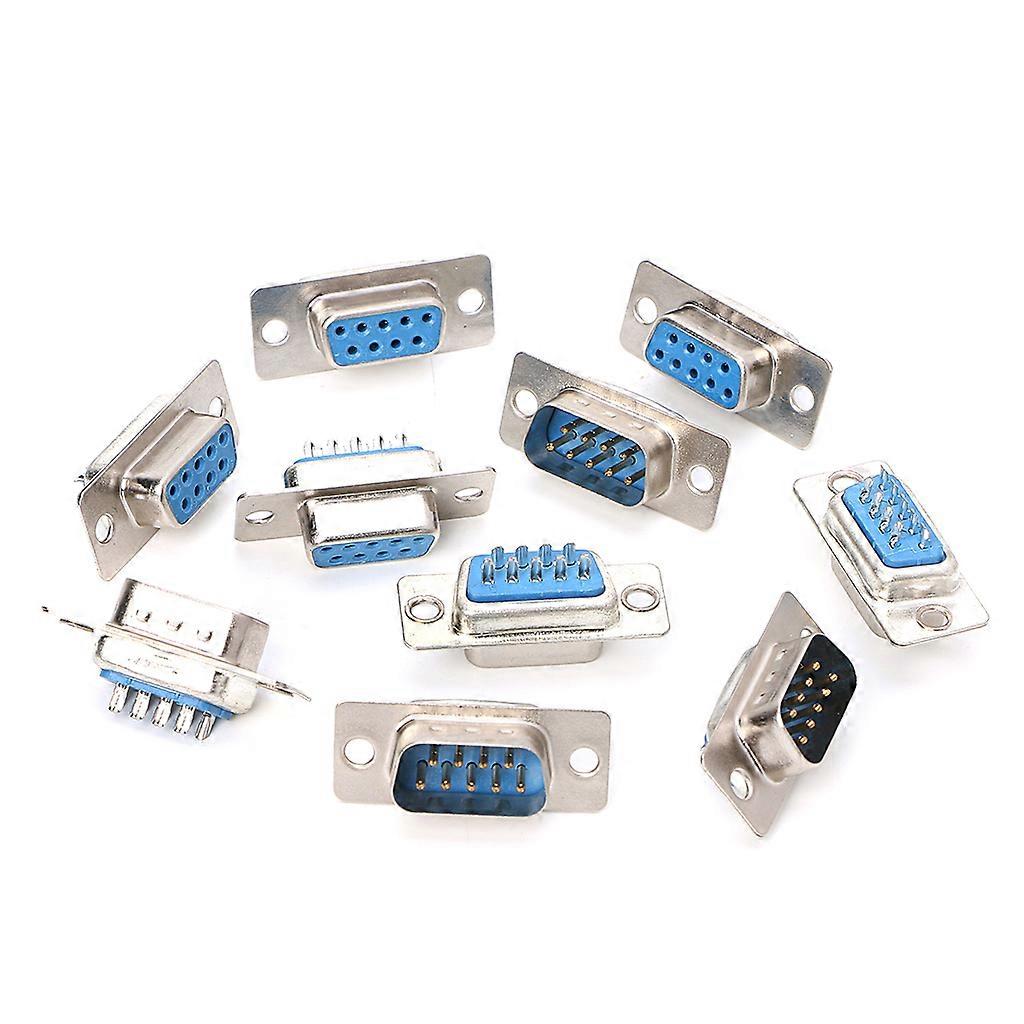 5 أزواج DB9 ذكر وأنثى RS232 9 دبوس سلك لحام موصلات التوصيل التسلسلي