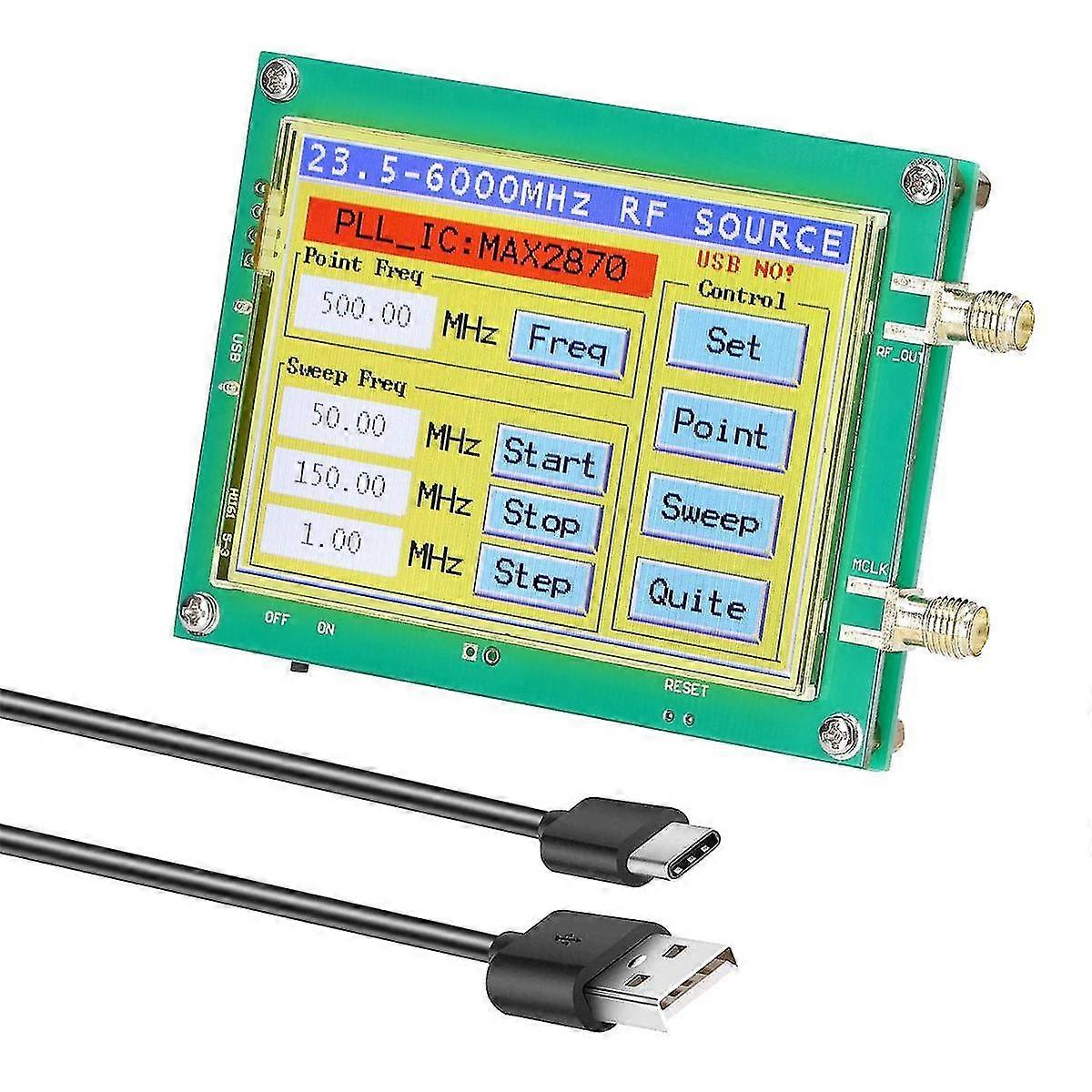 Max2870 23.5-6000MHz signalgenerator 0.5ppm Lav støy signalkilde Touchable Screen PC-programvare C