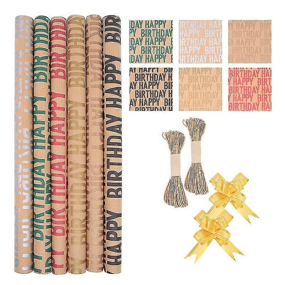 Wrapping Paper Birthday, Recycled Gift Wrapping Paper,happy Birthday Wrapping Paper,12 Sheets 70x50