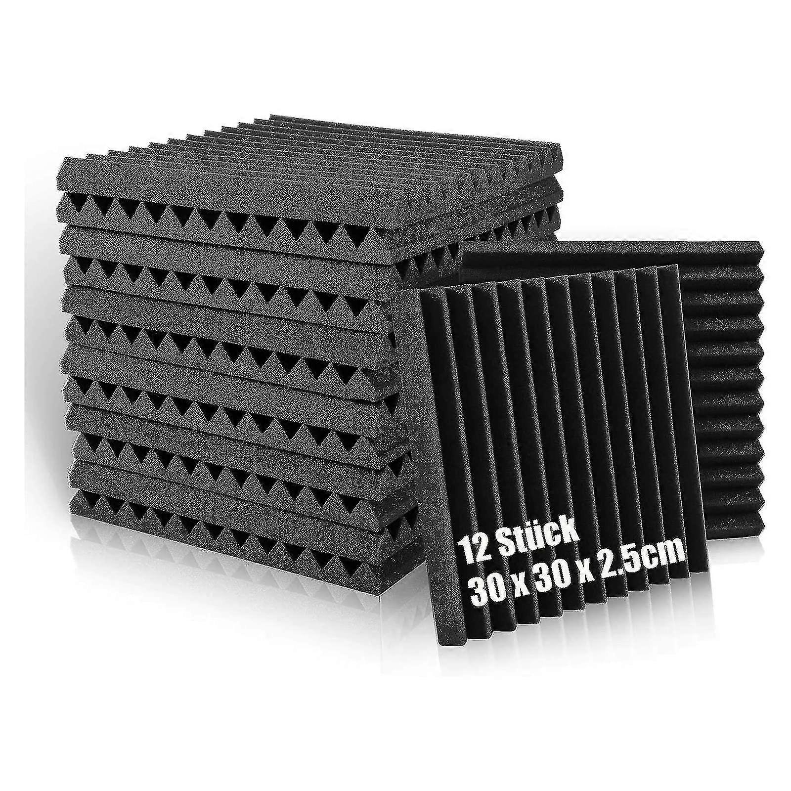 12 Pcs Acoustic Foam Panels,acoustic Panels Studio Foam Tiles With High Density, Fireproof Soundproofing Foam Noise