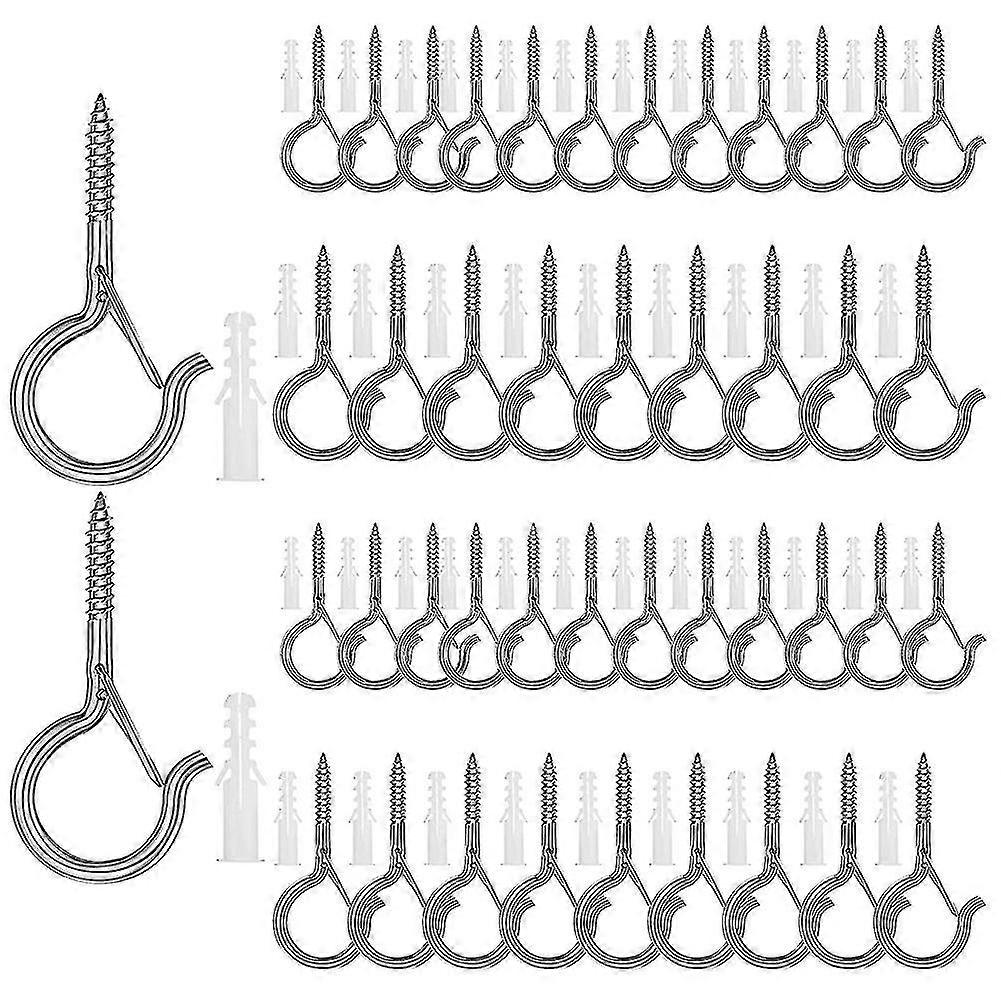 48pcs Screw Hooks Ceiling Hooks For Hanging Plants Lights Party