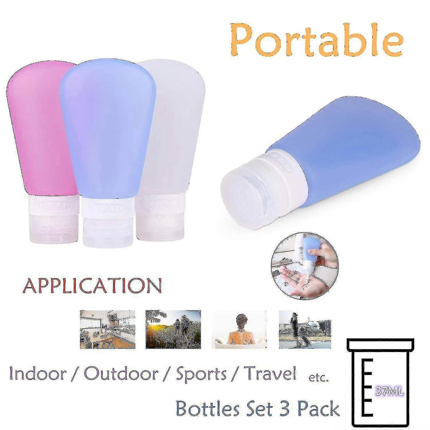 Silicone Travel Bottles, Bpa-free, Leak-proof, Portable, Outdoor, Unisex, Accessory
