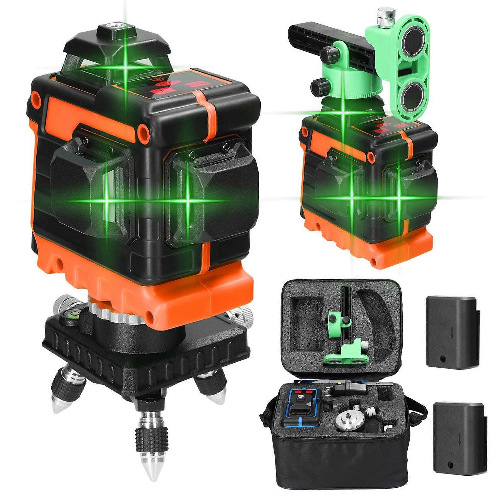 Mini 3D 12 Lines Laser Level Green Light 3 Self-leveling Instrument USB Rechargeable Lithium Battery laser Leveling Device