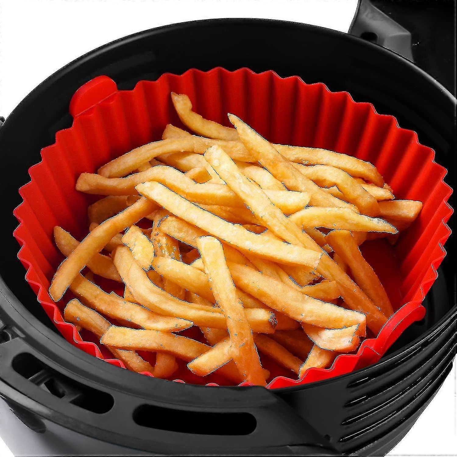 Air Fryer Silicone Pot - Air Fryer Oven Accessories - Replacement For Flammable Parchment Liner Paper - No Need To Clean The Air Fryer-color:pink