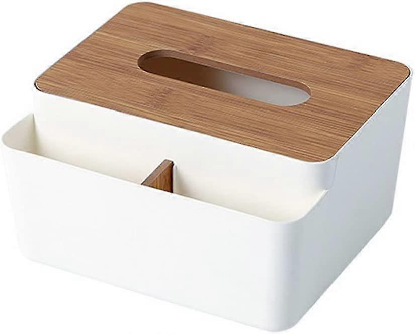 Multi-functional Household Wooden Tissue Box Rectangular Solid Wood Cover Desktop Storage Multi-grid Napkin Box