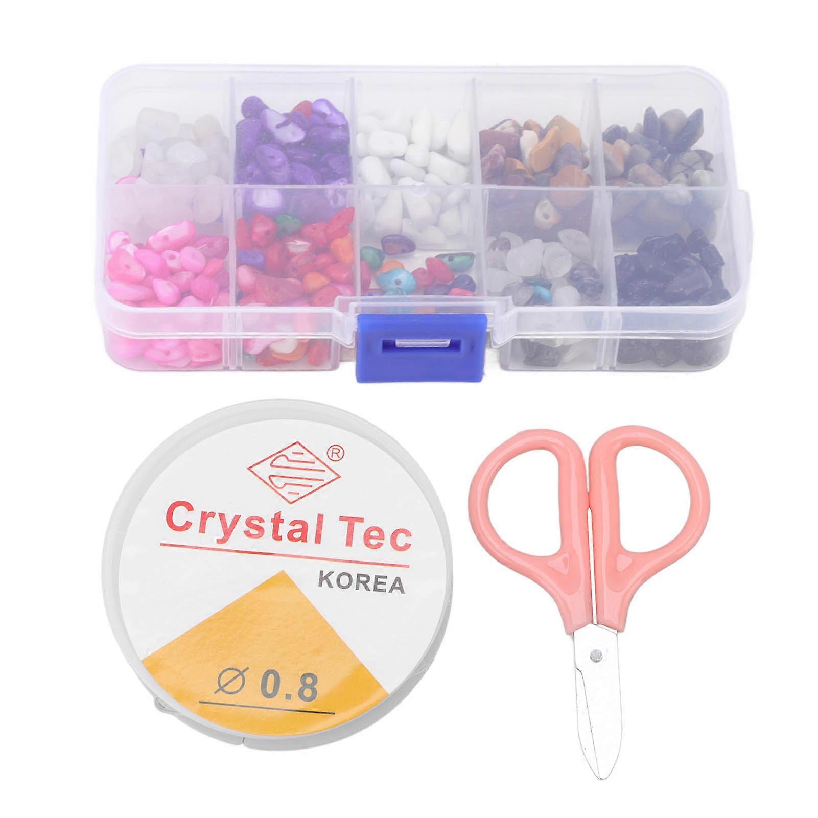 Chip Stone Beads Irregular Shape Multi Colors Toxic Free Crushed Beads with Box for DIY Jewelry Fish Tank Decor