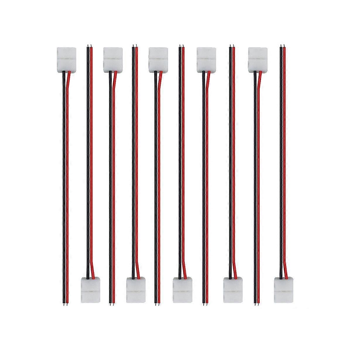 50Pcs LED Tape Connector 2Pin Accessories Connectors 8Mm for 2835 3528 5050 5730 5630 SMD