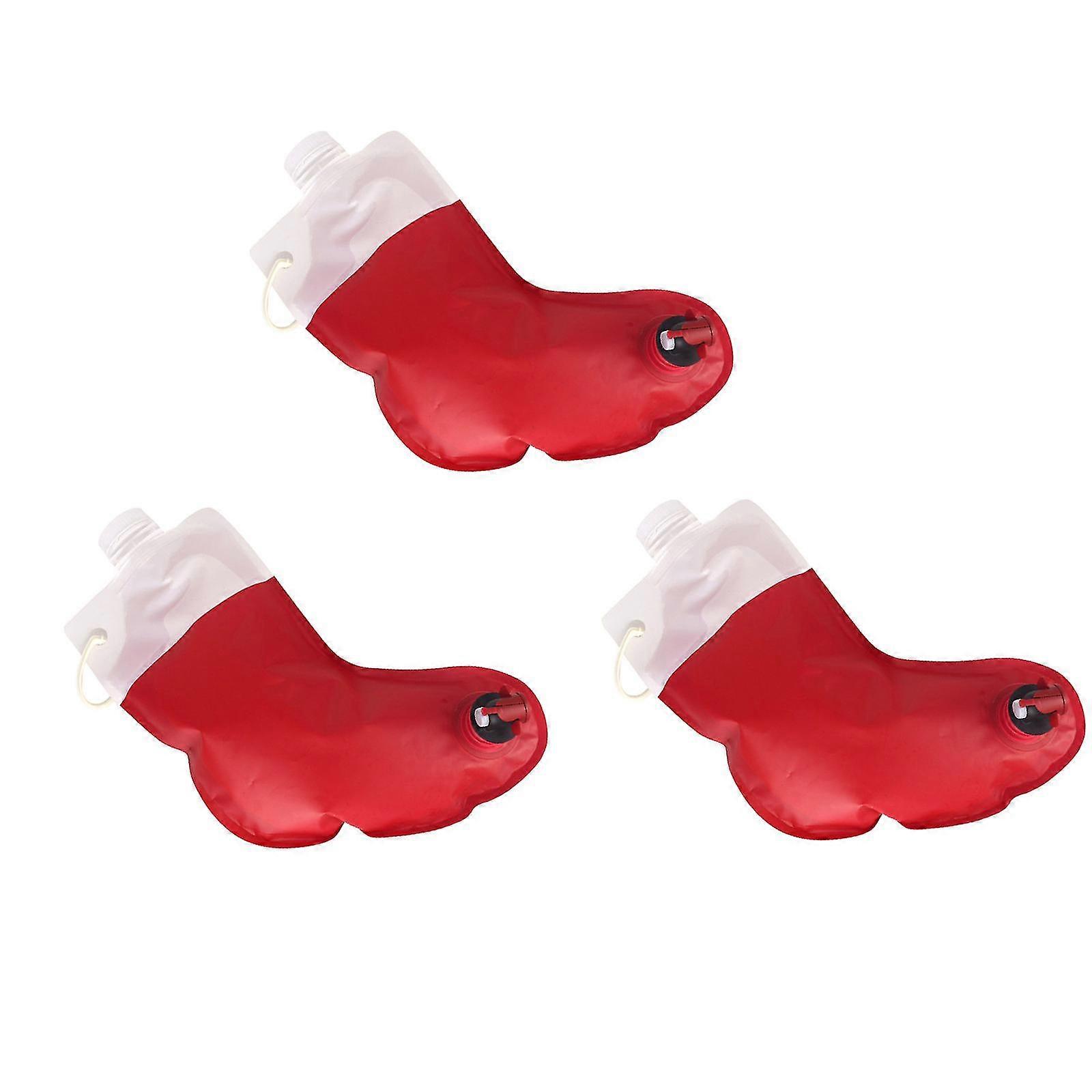 Christmas Stocking Water Bag Red Wine Bag In Double Outlet Transparent Bag For Beverages