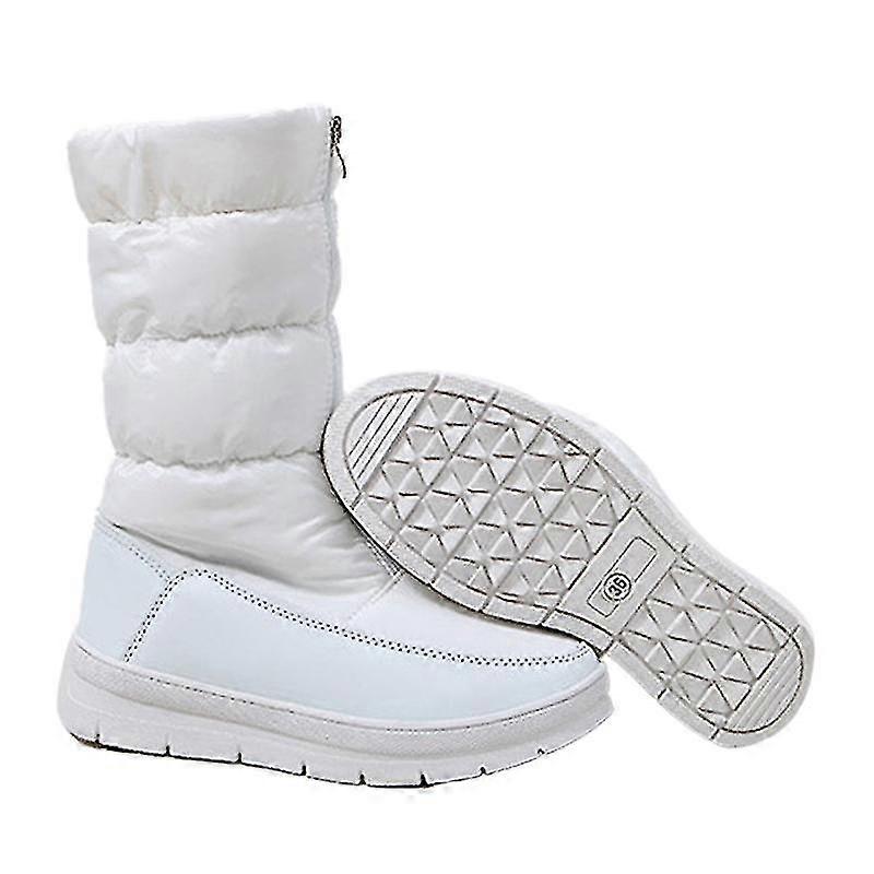 Ladies Plush Lining Warm Booties Slip Resistant Walking Snow Boots Waterproof Mid Calf Bootie