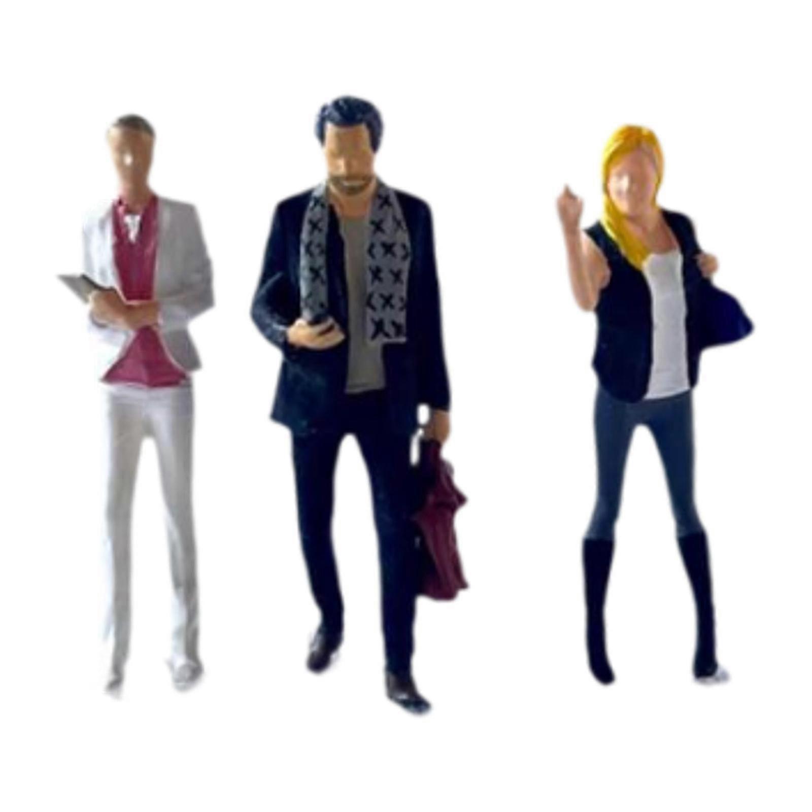 3 pezzi 1/64 scala persone figura Diorama figure nero bianco