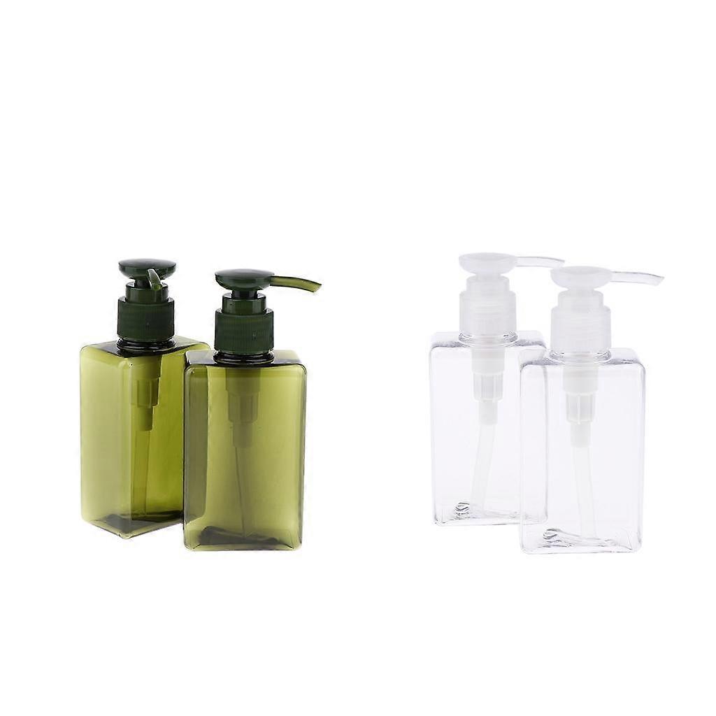 4 Pcs 150ml Refillable PET Empty Press Pump Bottle Container For Emulsion