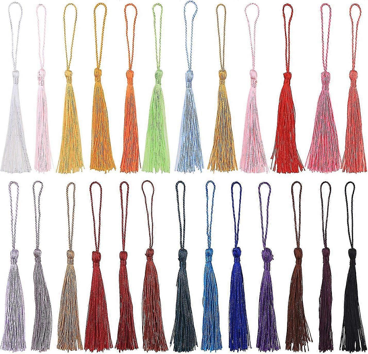 100 Pcs Silky Handmade Tassels - Craft Floss Tassel Kit