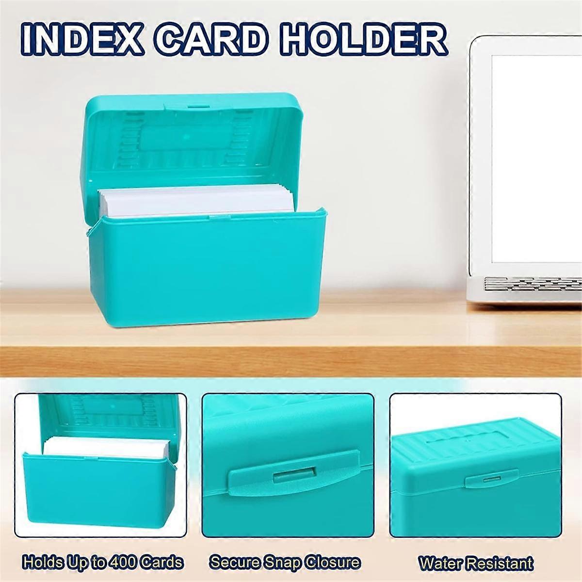 Index Card Holder Box 3x5In, Flash Note Card Holder Box Organizer Case, 3x5 Index Card Storage File Box, 4 Colors Pack