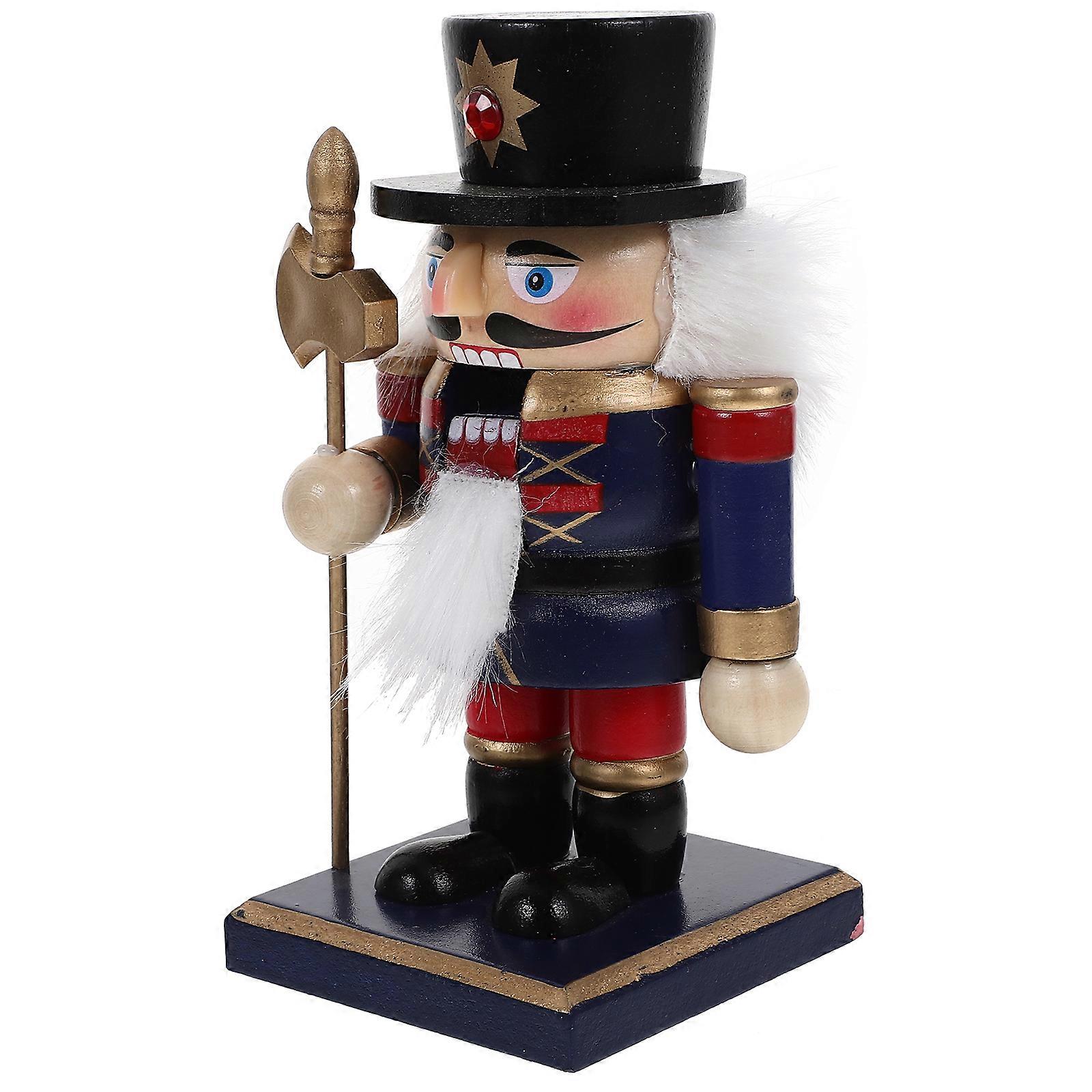 Christmas Nutcracker Wooden Nutcracker Ornament Xmas Tabletop Nutcracker Collectible Decoration
