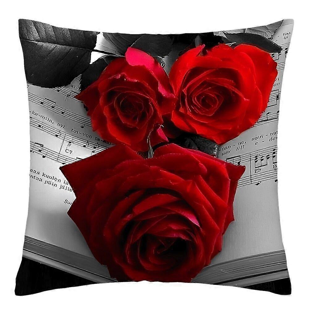 Rose Flower Print Polyester Pillowcase Design 635