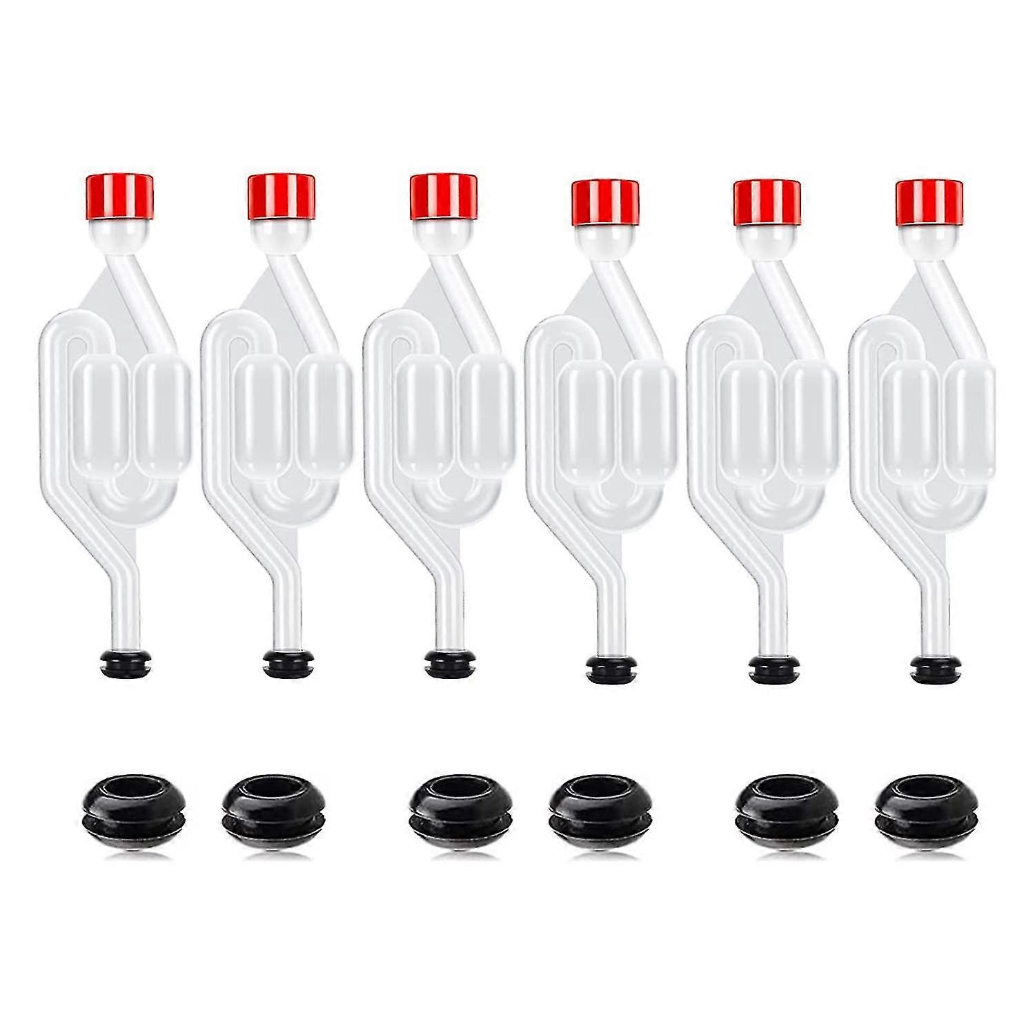 Κιτ airlock brew, 12 αεροφράκτες και 6 δακτύλιοι στεγανοποίησης, πλαστικός αεροφράκτης κρασιού για ζύμωση, μπύρα, νίκη