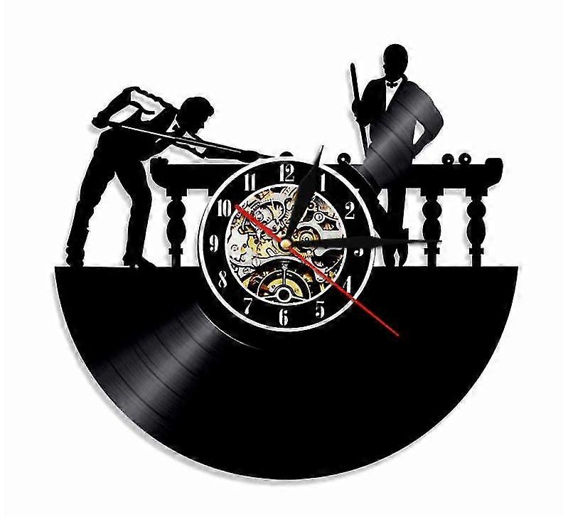 ビリヤードビニールレコード壁掛け時計、レトロな装飾壁掛け時計