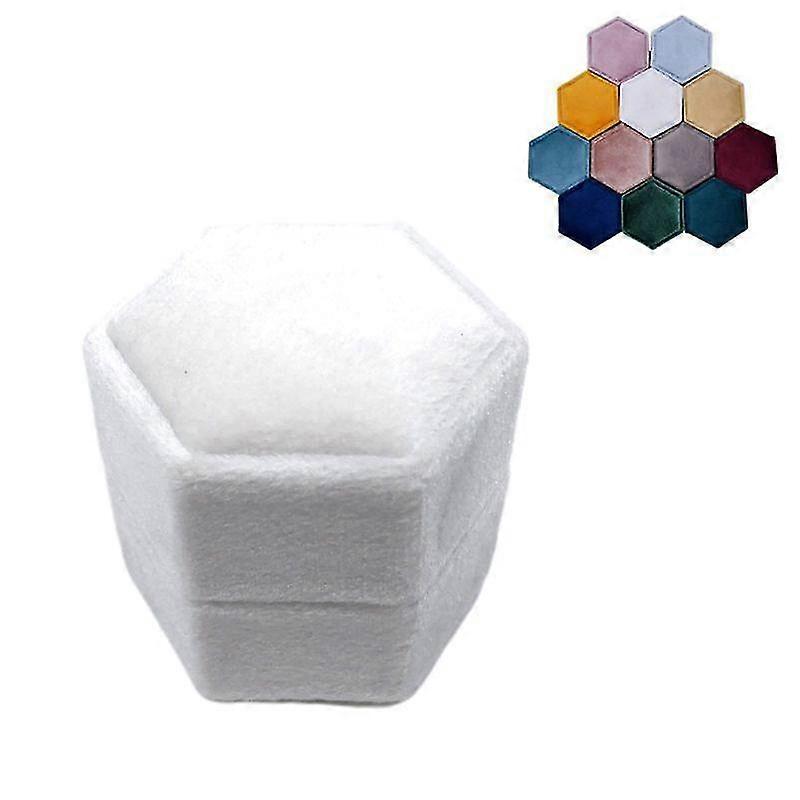 Velvet Single Ring Box Hexagon Valentine's Day Ring Box With Detachable Lid