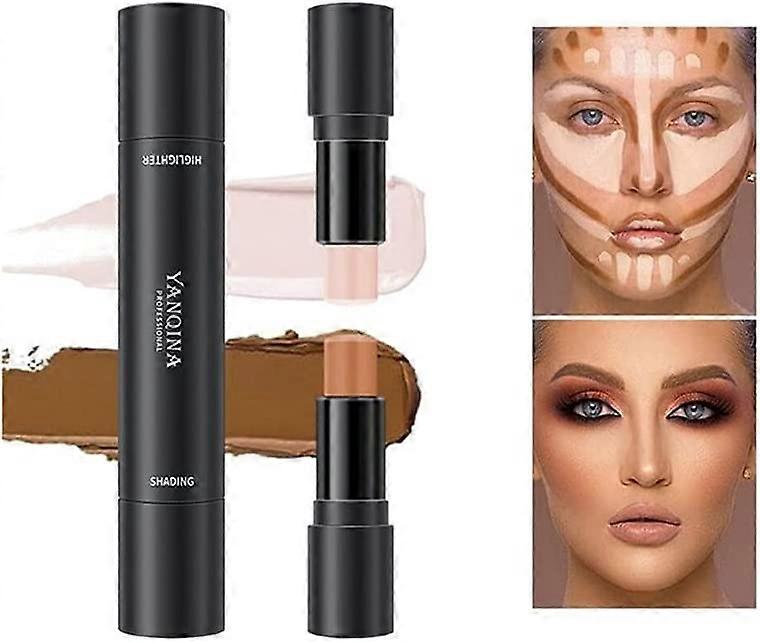 2 in 1 Contour Stick, Highlighter Stick, Dual Headed Contour Concealer Pen, Dual Headed Highlight and Shadow Contour Stick, Change the shadow of the s