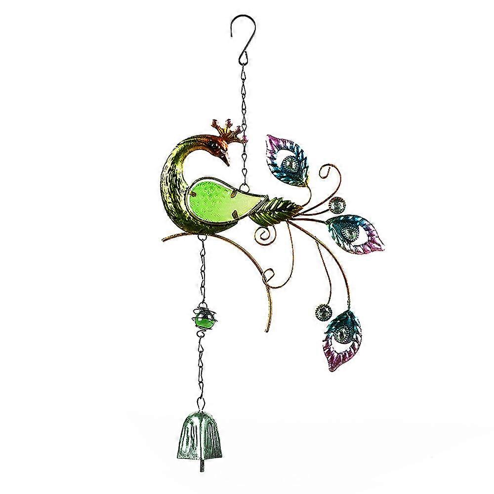 Metal Wind Chime Shaped Hanging Pendant Colored Drawing Wind Bells Garden Hanging Drop For Balcony Home Blue