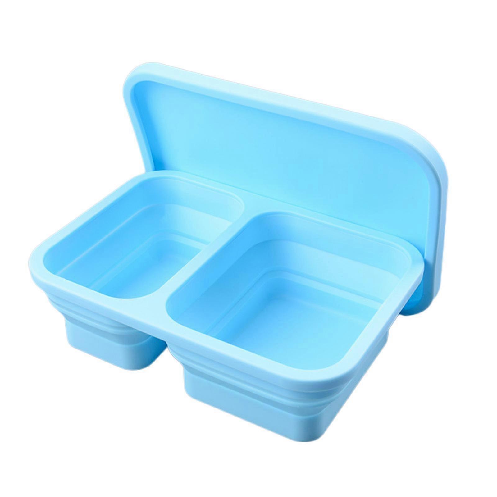Food Box Lunch Boxs Multi-function Two Compartments Collapsible Portable Silicone Picnic Camping Folding Case