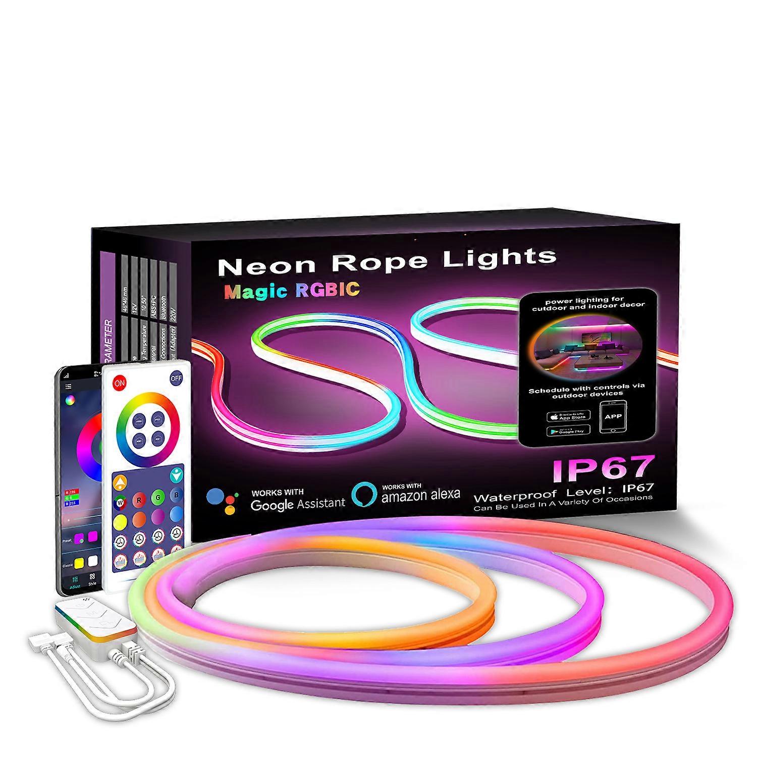 Led Light Strip Set Wifi Smart Silicone LED Light 24V Colorful Rgb Bluetooth Remote Control Music Lights Lamp