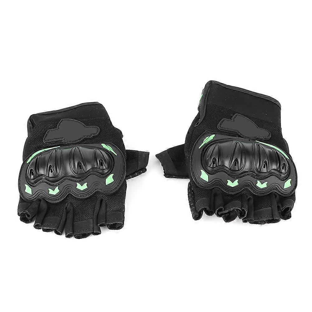 Half-Finger Cycling Gloves for Men Women with Shockproof Breathable Material - Green Black M Size