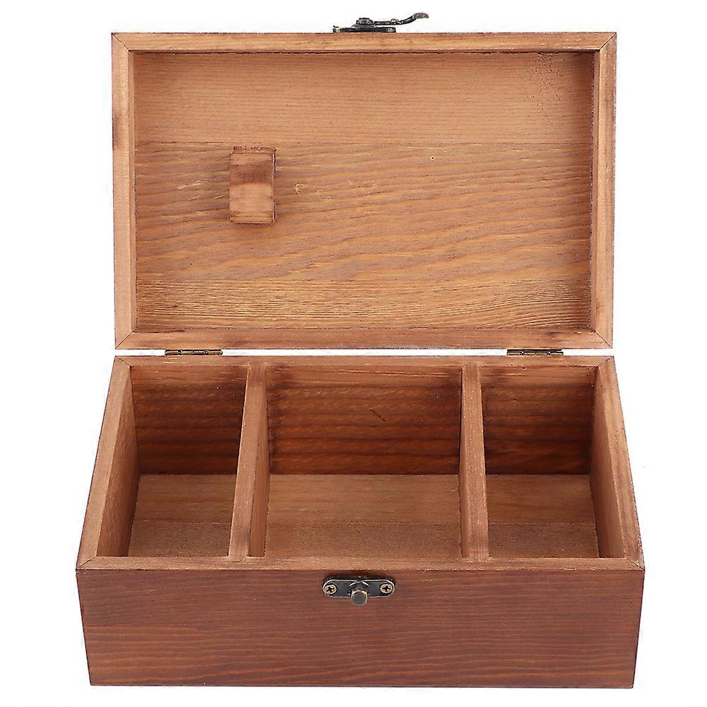 Vintage Wooden Sewing Box Multifunction Needle Thread Storage Case DIY Sewing Knitting Tool - Empty Box