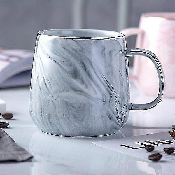 luxury marble pattern ceramic mug gold plated with handle mugs