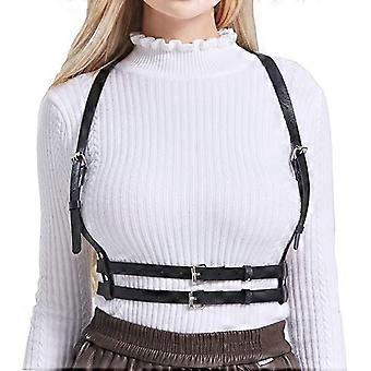 Punk Taille Ceinture en PU Cuir Corps Poitrine Goth Gilet