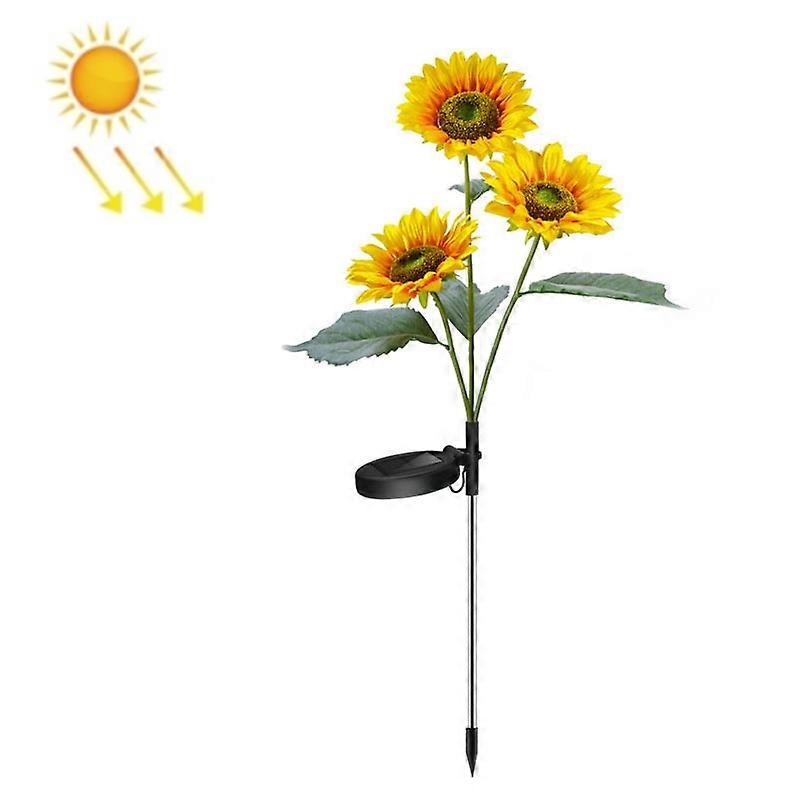 Solar Sunflower Decoration Light, Specification: Three Heads Three Heads