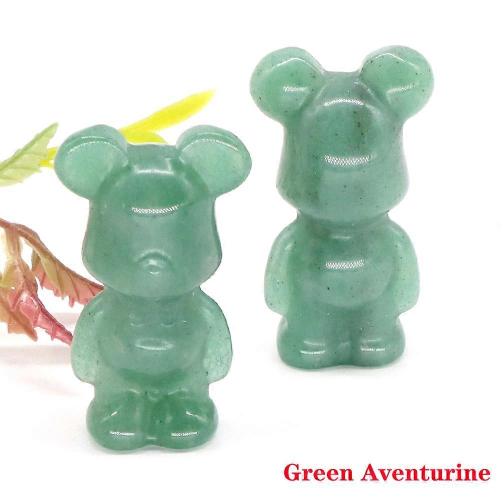 1.5 "暗いクマ天然石ローズクォーツクリスタル彫刻レイキヒーリング置物工芸品おもちゃキッズ誕生日ホリデーギフト卸売