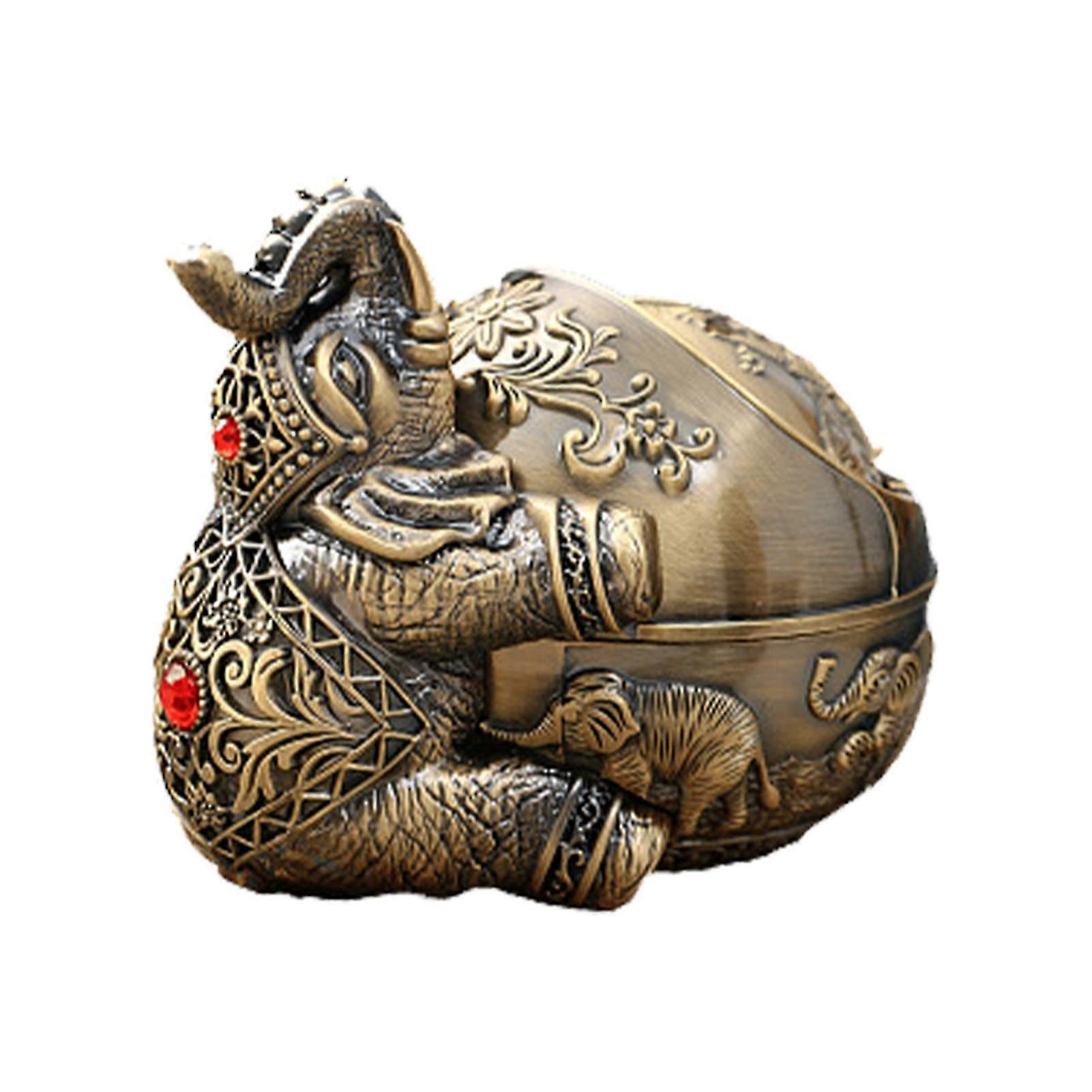 Elephant Shape Exquisite Ash Container With Lid Decorative Chic Cigarette Ashtray For Office