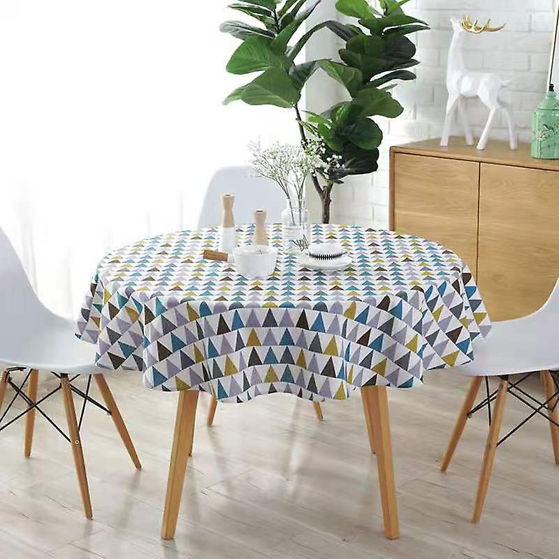 59-inch Diameter Polyester-cotton Round Tablecloth, Available In Three Styles