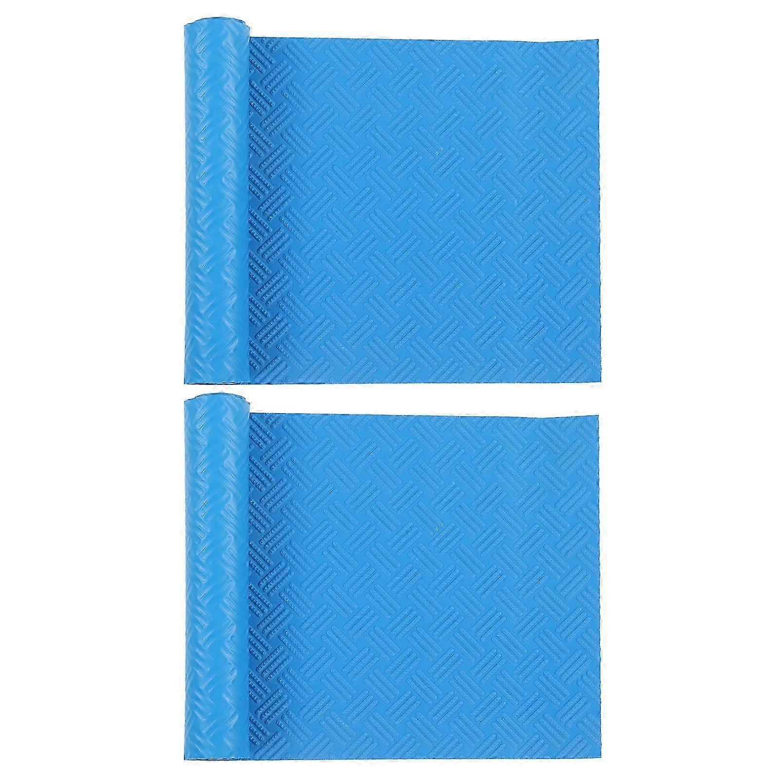 Swimming Pool Ladder Mat Set 2Pcs Rubber Protective Floor Step Pad 60x24x0.1cm