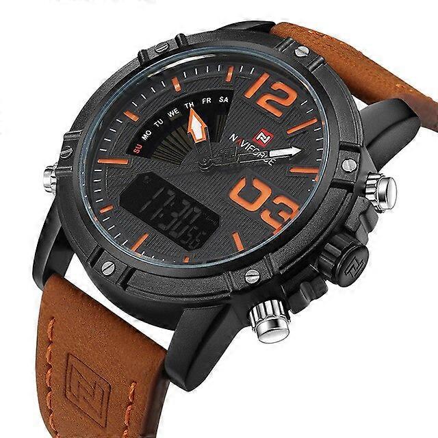 NAVIFORCE Saatler Erkekler Lüks Marka Kuvars Analog Dijital Deri Saat Adam Spor Saatler Ordu Askeri İzle Relogio Masculino